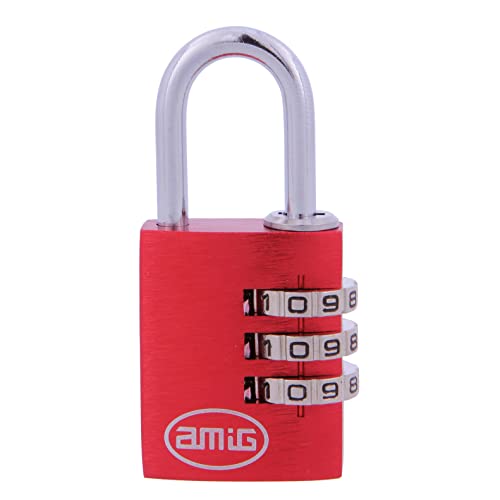 Amig - 21940 Zahlenschloss Modell 75, Aluminium, Breite: 25 mm, Rot von Amig