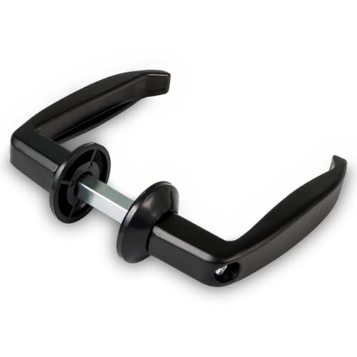 Amig - Türgriffgarnitur, Schwarz, mit Sockel aus Aluminium, ohne Schild, ideal für Innen- und Außentüren, Maße: 105 x 40 mm von Amig