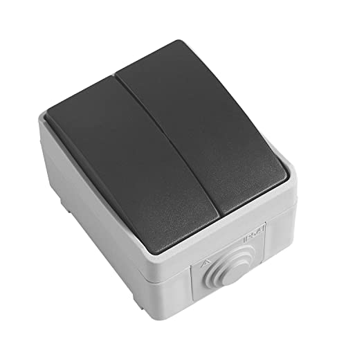 Amig - Doppelter Überspannungsschalter Modell 3612 | Wasserdicht IP54 | 230 V, 10 A, 2300 W | Innen- und Außenbereich | Schalter Aufputz | Für Terrasse & Garage, Grau, Polycarbonat Amig - Doppelter Überspannungsschalter Modell 3612 | Wasserdicht IP54 | 230 V, 10 A, 2300 W | Innen- und Außenbereich | Schalter Aufputz | Für Terrasse & Garage, Grau, Polycarbonat von Amig