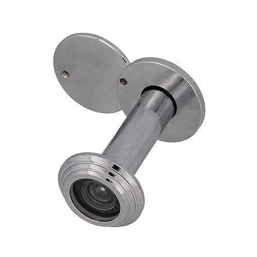 Amig - Türspion | Super-Winkellinse | für Eingangstüren innen und draußen | Silber Farbe | Stahl | Maße: Durchmesser 14 mm | Türstärke 55-80 mm | Feuerschutztüren von Amig