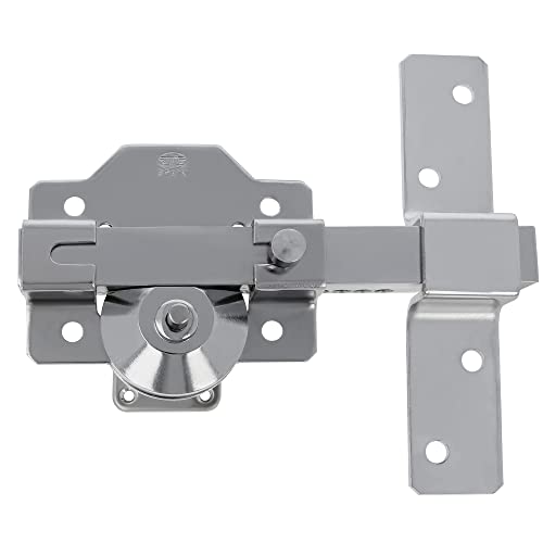 Amig - Klappschloss für Türen mit Sicherheitszylinder und Öffnungsriegel | Stahl | Silber | Zylinder 70 mm | inkl. 5 Stiftschlüssel | 105 x 170 mm von Amig