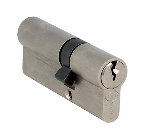 Amig - Sicherheitszylinder | Türschloss | Doppelkupplungszylinder | Langer Nocken | Inklusive 3 Schlüssel | Mattsilber | Maße: 60 (30-30 mm) von Amig
