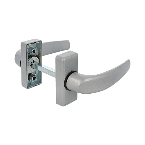 Amig - Rosettengriff für Türen | Modell DELTA | 121 x 72 mm | Vierkant 8 mm | Elegantes und schlichtes Design | Ergonomischer Griff | Aluminium Silber von Amig