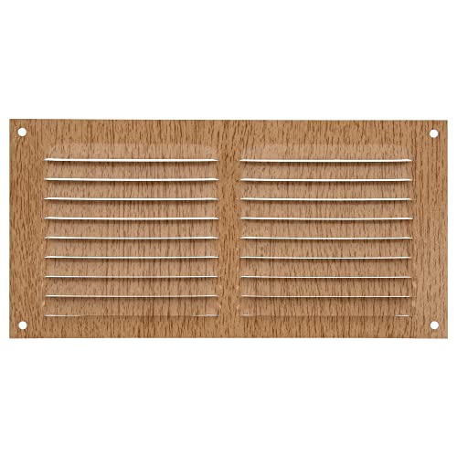 Amig - Rechteckiges Lüftungsgitter aus Aluminium | Lüftungsgitter für Luftauslässe | Ideal für Küchen- und Badezimmerdecken | Maße : 100 x 200 mm | Farbe: Holz von Amig