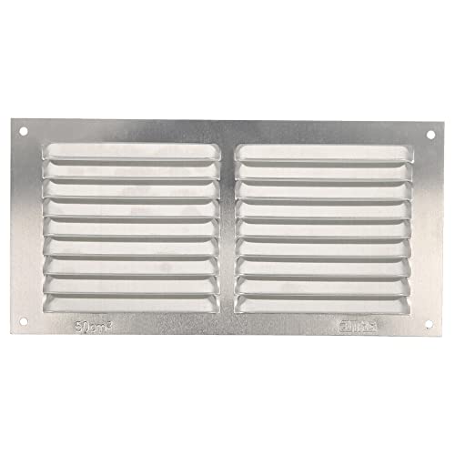 Amig - Rechteckiges Lüftungsgitter aus Aluminium | Lüftungsgitter für Luftauslässe | Ideal für Küchen- und Badezimmerdecken | Maße : 100 x 200 mm | Farbe: Silber von Amig