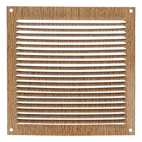 Amig - Quadratisches Lüftungsgitter aus Aluminium | Lüftungsgitter für Luftauslässe | Ideal für Küchen- und Badezimmerdecken | Maße : 170 x 170 mm | Farbe: Holz von Amig