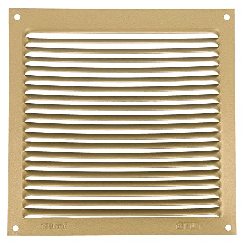 Amig - Quadratisches Lüftungsgitter aus Aluminium | Lüftungsgitter für Luftauslässe | Ideal für Küchen- und Badezimmerdecken | Maße : 170 x 170 mm | Farbe: Gold von Amig