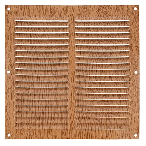 Amig - Quadratisches Lüftungsgitter aus Aluminium | Lüftungsgitter für Luftauslässe | Ideal für Küchen- und Badezimmerdecken | Maße : 200 x 200 mm | Farbe: Holz von Amig