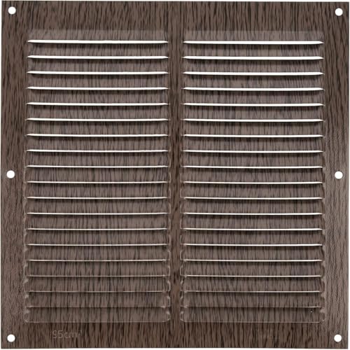 Amig - Quadratisches Lüftungsgitter aus Aluminium | Lüftungsgitter für Luftauslässe | Ideal für Küchen- und Badezimmerdecken | Maße : 200 x 200 mm | Farbe: Wenge von Amig