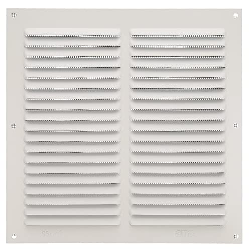 Amig - Quadratisches Lüftungsgitter aus Aluminium mit Moskitonetz | Lüftungsgitter für Luftauslässe | Ideal für Küchen- und Badezimmerdecken | Maße : 200 x 200 mm | Farbe: Weiß von Amig