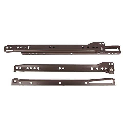 Amig - Set mit 2 Metallschienen mit Rollen | Schienen für Möbelschubladen, Kommoden oder Schränke | Stahl | Braun | Belastbarkeit: 18 kg/Paar | Maße: 450 mm von Amig
