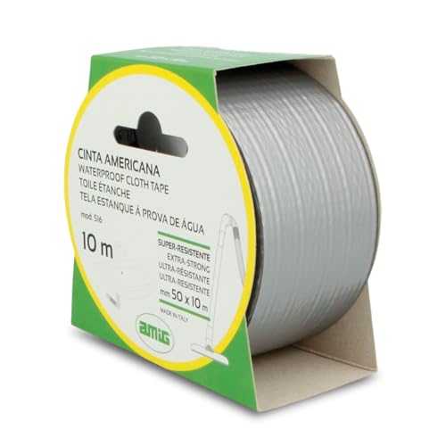 Amig - Graues Amerikanisches Band, Mod. 516, extra stark, wasserdicht, für den Innen- und Außenbereich, perfekt für Heimwerken und Reparaturen, Maße: 10 m x 50 mm Amig - Graues Amerikanisches Band, Mod. 516, extra stark, wasserdicht, für den Innen- und Außenbereich, perfekt für Heimwerken und Reparaturen, Maße: 10 m x 50 mm von Amig