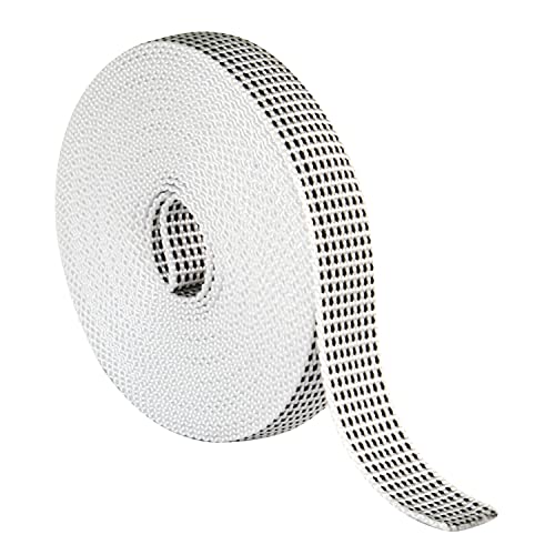 AMIG - Band für Gurtwickler von Rollos, Weiß mit schwarzen Punkten, Ersatzgurt für Rollenspule, angenehm in der Hand und fest, UV-beständig und verschleißfest. Maße 18 mm x 6 m von Amig