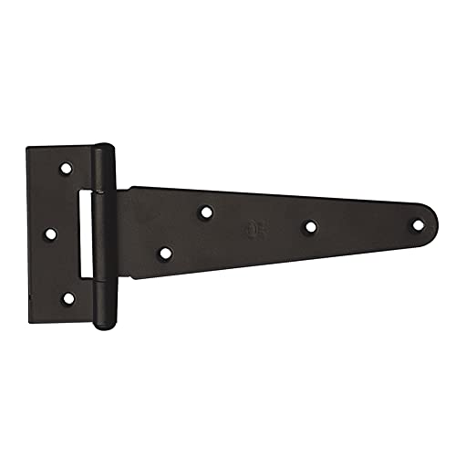 Amig - T-Typ-Scharnier aus Stahl mit mattschwarzer Oberfläche für glatte Ein- und Durchgangstüren, für Innen- und Außenbereiche und Schränke - 155 x 88 mm | einfache und schnelle Montage von Amig