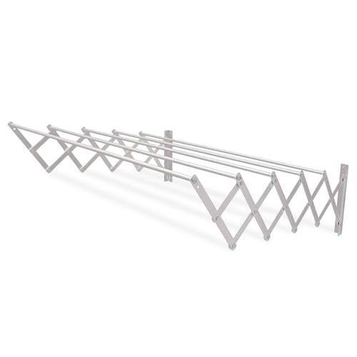 Amig – Wäscheständer Ausziehbar Für die Wand | hochbeständiges Aluminium | Edelstahlschrauben | Für Drinnen und Draußen | Einfache Installation | Maße: 90x14x3 cm Amig – Wäscheständer Ausziehbar Für die Wand | hochbeständiges Aluminium | Edelstahlschrauben | Für Drinnen und Draußen | Einfache Installation | Maße: 90x14x3 cm von Amig