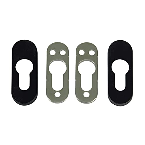 Amig - Sicherheitsschild mit Stahlkörper für Schlösser Mod. 35 | 70 x 25 mm | für Metalltüren | mit Kunststoffverkleidung | Zamak-Finish in Schwarz von Amig