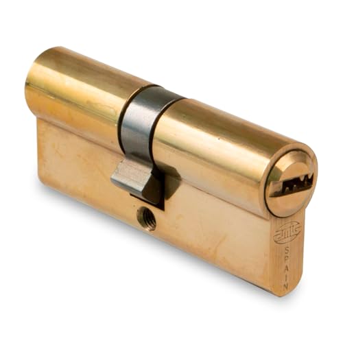 AMIG - Sicherheits-Türschloss für Türen - Größe 60 (30-30) - 6 Stifte - Anti-Bohrschutz-System - 15 mm Leiste - Inklusive 5 Messing-Schlüssel mit Spitze und 60 mm Schraube - Polierte Oberfläche von Amig