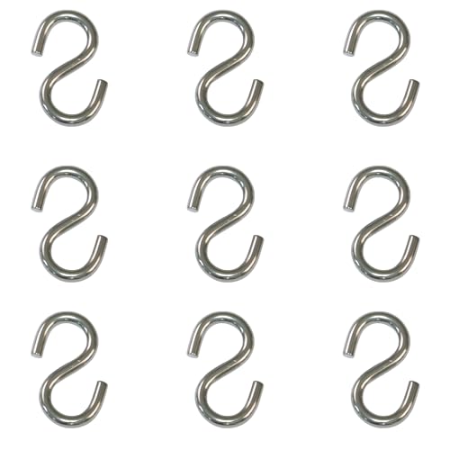 Amig, Packung mit 6 offenen Haken Typ S Mod.30165 zum Aufhängen von Werkzeugen oder Küchenutensilien, zum Verbinden von Seilen, Ketten oder Bändern, aus Edelstahl, mehrfarbig, Ø 3 x 30 mm. von Amig