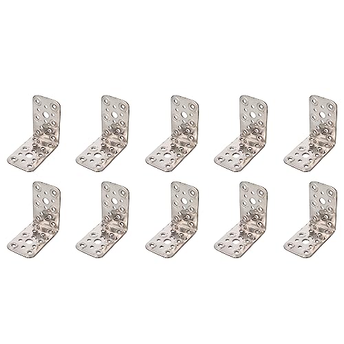 Amig - 10er-Pack flache Winkel für Holzkonstruktionen | 90-Grad-Ecksupports | Montageklammern | Befestigung für Möbel | Edelstahl | Silberne Farbe | 80 x 50 x 2,2 mm. Amig - 10er-Pack flache Winkel für Holzkonstruktionen | 90-Grad-Ecksupports | Montageklammern | Befestigung für Möbel | Edelstahl | Silberne Farbe | 80 x 50 x 2,2 mm. von Amig