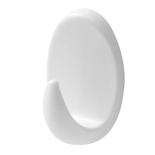 Amig – 24er-Set Mehrzweck-Selbstklebende Haken - Einfache Anwendung, Ohne Bohren - Beschädigen die Wand nicht - Für glatte Oberflächen - Robuster Kunststoff - Weiß - 24 x 35 MM von Amig