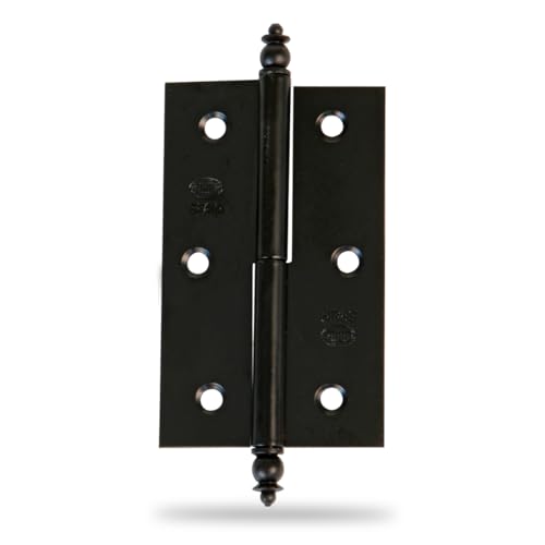 Amig - 2er Pack Möbel-Scharniere - Linksöffnung - Schwarzstahl - 60 x 41 x 1,2 mm - Abnehmbar, quadratische Kante, ohne Abschluss von Amig