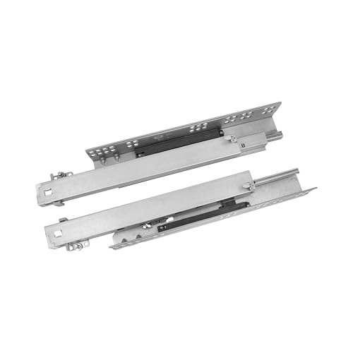Amig - 2er Set Mod.45 Gleitschienen aus verzinktem Stahl für Möbel, Kommoden oder Schränke | Gesamtzug-, Selbstschließ- und Drucköffnung | Widerstand: 25 kg/Paar | Maße: 400 mm von Amig