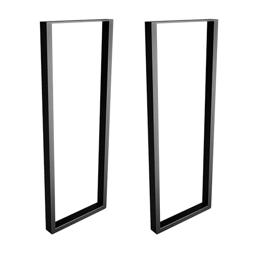 Amig - 2er-Set Tischbeine für Tische in der Lobby oder im Eingangsbereich | Tischbeinset für Tische im Industriestil | Material: Stahl | Maße: 800 x 300 x 40 mm | Finish Mattschwarz. von Amig