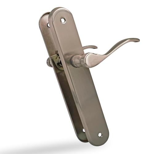 Amig - 2er Set Türgriffe | Funktionelle und ergonomische Kurbel | ovale Stahlplatte und Zamak-Griff | Silber matt | ohne Schlüsselring | 237 x 40 x 55 mm Amig - 2er Set Türgriffe | Funktionelle und ergonomische Kurbel | ovale Stahlplatte und Zamak-Griff | Silber matt | ohne Schlüsselring | 237 x 40 x 55 mm von Amig