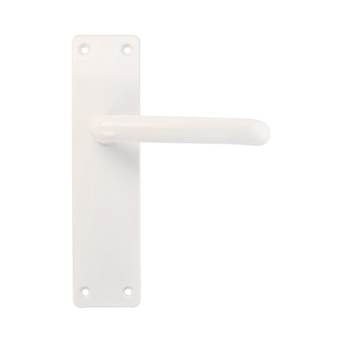 Amig - 2er-Set Türgriffe mit Platte | Türgriff für Innen- oder Außenbereich | Material: Aluminium | Weiß | Maße: 222 x 55 x 10 mm von Amig