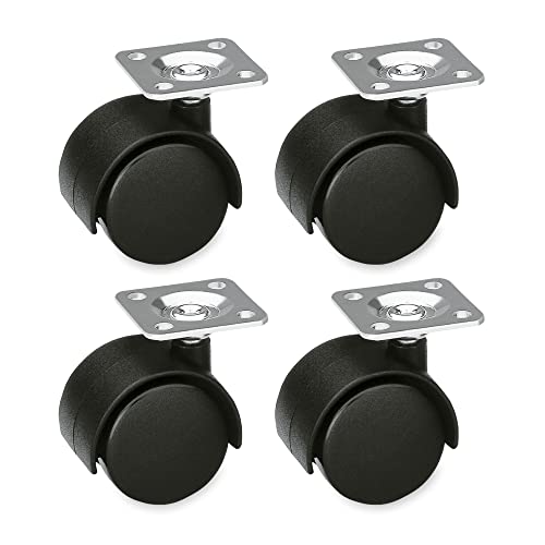 Amig - 4er-Pack Möbelrollen Modell 1500, mit Stahlplatte, Maße: Ø 45 mm, maximale Belastung pro Rolle: 45 kg, hergestellt aus Nylon, schwarz, ohne Bremse Amig - 4er-Pack Möbelrollen Modell 1500, mit Stahlplatte, Maße: Ø 45 mm, maximale Belastung pro Rolle: 45 kg, hergestellt aus Nylon, schwarz, ohne Bremse von Amig