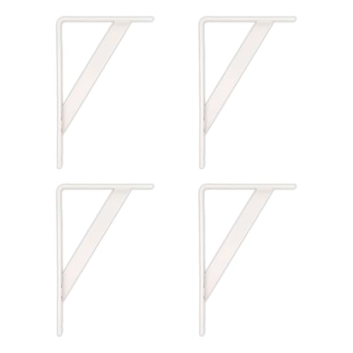 Amig - 4er-Pack Regalhalterungen Farbe Weiß | Regalwinkel 250 x 125 mm | Robuster Stahl: bis zu 320 kg von Amig