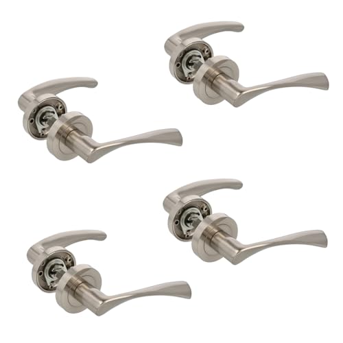 Amig – 4er Set Zamak Rosette Türgriffe Set | Mod. ISHI RX | Ø52mm | 8mm Quadrat | Elegantes und einfaches Design | gebürstetes Aluminium Nickel Amig – 4er Set Zamak Rosette Türgriffe Set | Mod. ISHI RX | Ø52mm | 8mm Quadrat | Elegantes und einfaches Design | gebürstetes Aluminium Nickel von Amig