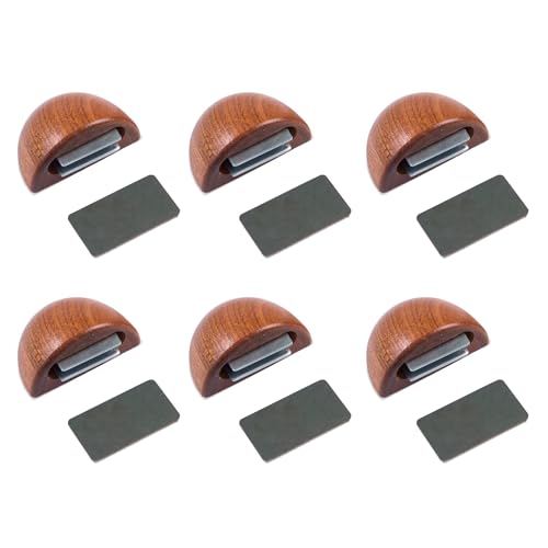 Amig - 6er-Pack Magnetische Türstopper | Selbstklebend für Innentüren | 48 x 25 mm | Oberfläche aus Sapelli-Holz | Bodenmontage | Einfache Installation Amig - 6er-Pack Magnetische Türstopper | Selbstklebend für Innentüren | 48 x 25 mm | Oberfläche aus Sapelli-Holz | Bodenmontage | Einfache Installation von Amig