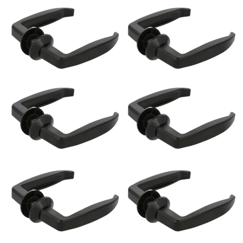 Amig – 6er Set Türgriffe-Set ohne Platte | Aluminium | Maße: 105 x 40 mm | Maximale Türstärke von 35–45 mm | Farbe: Schwarz von Amig