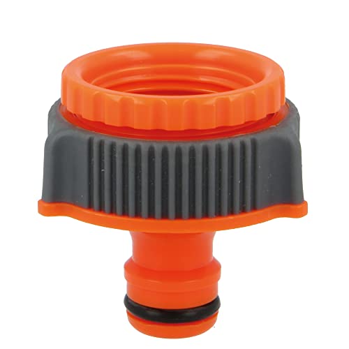 Amig - Adapter und Reduzierstück für Wasserhahnverbindung mit Schlauch | 3/4" und 1" | Frost- und UV-beständig | ABS-Kunststoff und Gummi | Orange und Grau von Amig