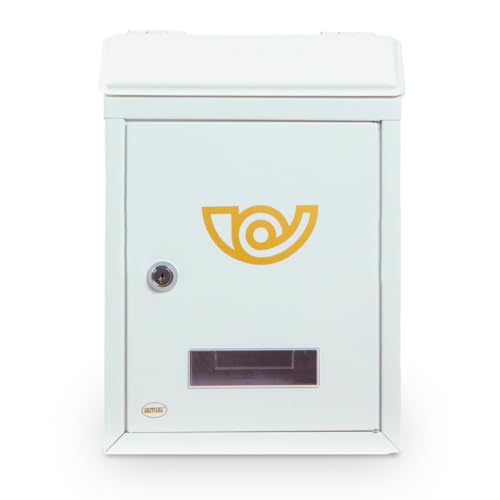 Amig - Kompakter Außenbriefkasten aus legiertem Stahl | Sichere Postannahme mit 2 Schlüsseln | Einfache Montage | Personalisierbar mit Namen | Weiß | 29,8 x 21 x 6,2 cm | Legierter Stahl Amig - Kompakter Außenbriefkasten aus legiertem Stahl | Sichere Postannahme mit 2 Schlüsseln | Einfache Montage | Personalisierbar mit Namen | Weiß | 29,8 x 21 x 6,2 cm | Legierter Stahl von Amig