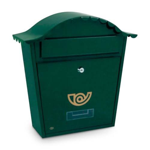 Amig 7465 - Außenbriefkasten Modell 1, aus Stahl, Farbe Grün, Maße 37 x 32 x 10,5 cm (DIN-A4-Papierformat) Amig 7465 - Außenbriefkasten Modell 1, aus Stahl, Farbe Grün, Maße 37 x 32 x 10,5 cm (DIN-A4-Papierformat) von Amig