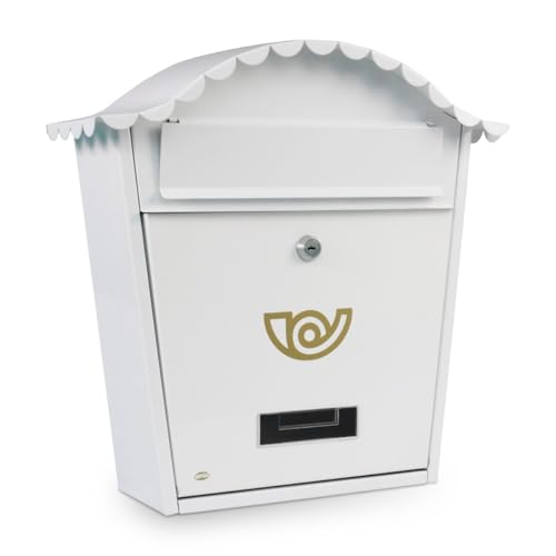 Amig 7463 - Außenbriefkasten Modell 1, aus Stahl, Farbe Weiß, Maße 37 x 32 x 10,5 cm (DIN-A4-Papierformat) Amig 7463 - Außenbriefkasten Modell 1, aus Stahl, Farbe Weiß, Maße 37 x 32 x 10,5 cm (DIN-A4-Papierformat) von Amig
