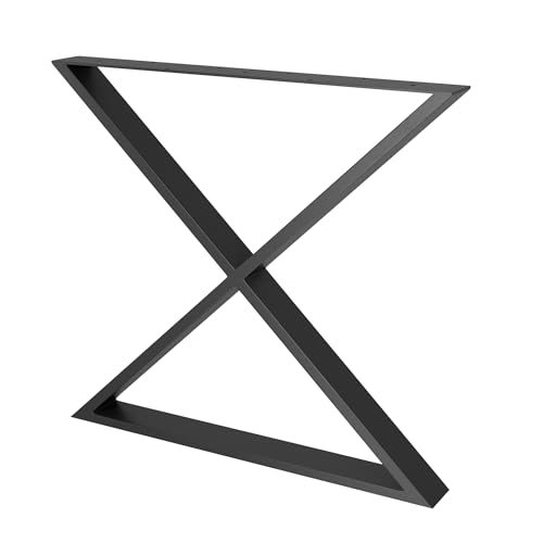 Amig - Beine für Esszimmer- oder Flurtische | X-förmiges Metallbein für Tische im Industriestil | Material: Stahl | Maße: 712 x 780 x 80 mm | Finish Mattschwarz. Amig - Beine für Esszimmer- oder Flurtische | X-förmiges Metallbein für Tische im Industriestil | Material: Stahl | Maße: 712 x 780 x 80 mm | Finish Mattschwarz. von Amig