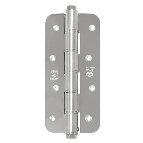 Amig - Doppelscharnier | 180 x 80 x 3 mm | runde Kanten | Leistungsregulierung | Türstopper mit fester Befestigung | Türen mit max. 35 mm Dicke | Edelstahl 18/8 matt von Amig