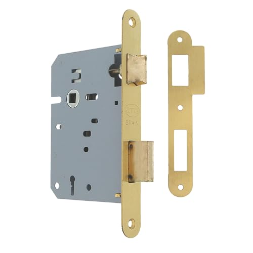 Amig - Einsteckschloss | 60/68mm Einlass | Schloss für Holztüren | Mit Gorja-Schlüssel am quadratischen Rand | Leerer Schlüssel | Mattes Messing Amig - Einsteckschloss | 60/68mm Einlass | Schloss für Holztüren | Mit Gorja-Schlüssel am quadratischen Rand | Leerer Schlüssel | Mattes Messing von Amig