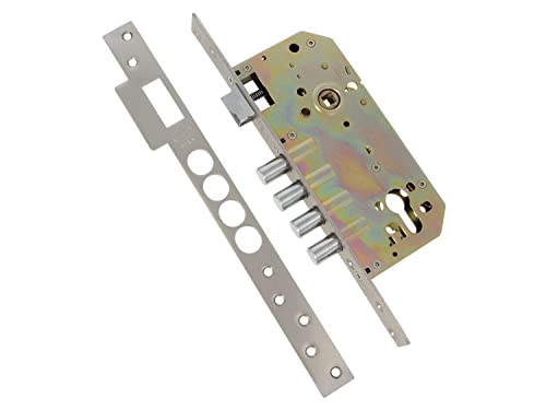 Amig - Einsteckschloss Mod.100 Sockel für Eingangsholztüren | mit wendbarem Griff | für 8 mm quadratische Griffe | Stahl mit mattem Chrom-Finish Amig - Einsteckschloss Mod.100 Sockel für Eingangsholztüren | mit wendbarem Griff | für 8 mm quadratische Griffe | Stahl mit mattem Chrom-Finish von Amig