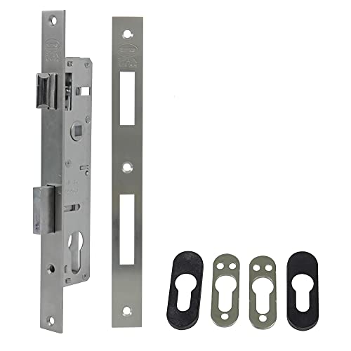 Amig Einsteckschloss für Holzbearbeitung aus Metall, Modell 720E | 27 mm | für Zylinder mit Nockenprofil von 15 mm | Wendbarer Türgriff | Edelstahl Amig Einsteckschloss für Holzbearbeitung aus Metall, Modell 720E | 27 mm | für Zylinder mit Nockenprofil von 15 mm | Wendbarer Türgriff | Edelstahl von Amig