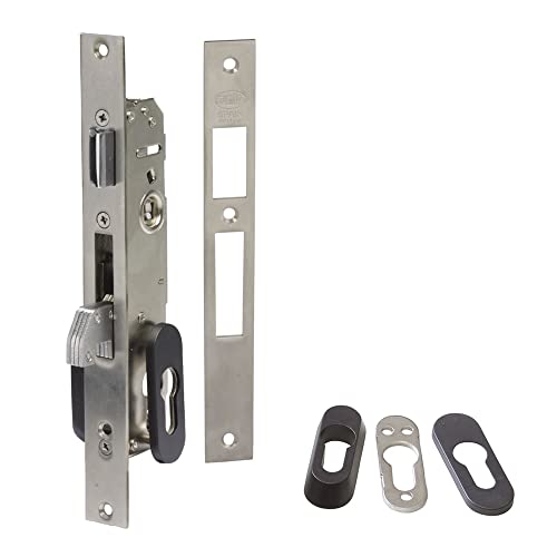 Amig - Einsteckschloss für Tischlereien, Metall, Mod. 770 | 20 mm | 13,2 mm Europrofil-Zylinder | wendbarer Türgriff und Wippverschluss | Edelstahl Amig - Einsteckschloss für Tischlereien, Metall, Mod. 770 | 20 mm | 13,2 mm Europrofil-Zylinder | wendbarer Türgriff und Wippverschluss | Edelstahl von Amig