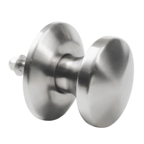 Amig - Fester Türknauf für Innentüren Mod. 20 | Ø 80 x 70 mm | mit Rosettenverkleidung | Ergonomischer Griff | für Türen mit maximaler Dicke von 70 mm | Edelstahl 18/8 matt von Amig