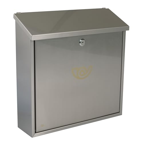 Amig - Gartenbriefkasten Modell 3 | Hohe Widerstandsfähigkeit | Edelstahl | Tür mit Schloss | Obere Einwurföffnung | Einfache Installation | Maße 370 x 360 x 100 mm | Silber Amig - Gartenbriefkasten Modell 3 | Hohe Widerstandsfähigkeit | Edelstahl | Tür mit Schloss | Obere Einwurföffnung | Einfache Installation | Maße 370 x 360 x 100 mm | Silber von Amig