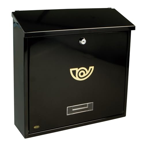 Amig - Gartenbriefkasten Modell 3 | Stahl | Tür mit Schloss | Obere Einwurföffnung | Einfache Installation | Maße 370 x 360 x 100 mm | Schwarz Amig - Gartenbriefkasten Modell 3 | Stahl | Tür mit Schloss | Obere Einwurföffnung | Einfache Installation | Maße 370 x 360 x 100 mm | Schwarz von Amig