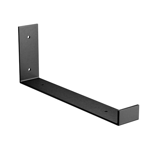 Amig - Einzelne L-förmige Regalhalterung für Industrie-Regale - 103 x 261 x 40 mm - Mattschwarzer Stahl - Wandhalterung für Regale - Funktionales und Robustes Design - Ideal für Wandregale von Amig