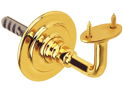 Amig - Goldene Halterung für Treppengeländer, Modell 22, robust und langlebig, aus poliertem Messing, für Häuser oder Portale, inklusive Schrauben und Dübel | Maße: Ø 70 x 74,5 mm Amig - Goldene Halterung für Treppengeländer, Modell 22, robust und langlebig, aus poliertem Messing, für Häuser oder Portale, inklusive Schrauben und Dübel | Maße: Ø 70 x 74,5 mm von Amig