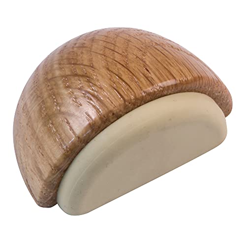 Amig - Halbkreisförmiger, selbstklebender Bodentürstopper aus Holz, dekorativ mit Eichen-Finish und Gummi in Beige | Schützt Wände und Möbel vor Stößen - Durchmesser Ø45 x 25 mm Amig - Halbkreisförmiger, selbstklebender Bodentürstopper aus Holz, dekorativ mit Eichen-Finish und Gummi in Beige | Schützt Wände und Möbel vor Stößen - Durchmesser Ø45 x 25 mm von Amig